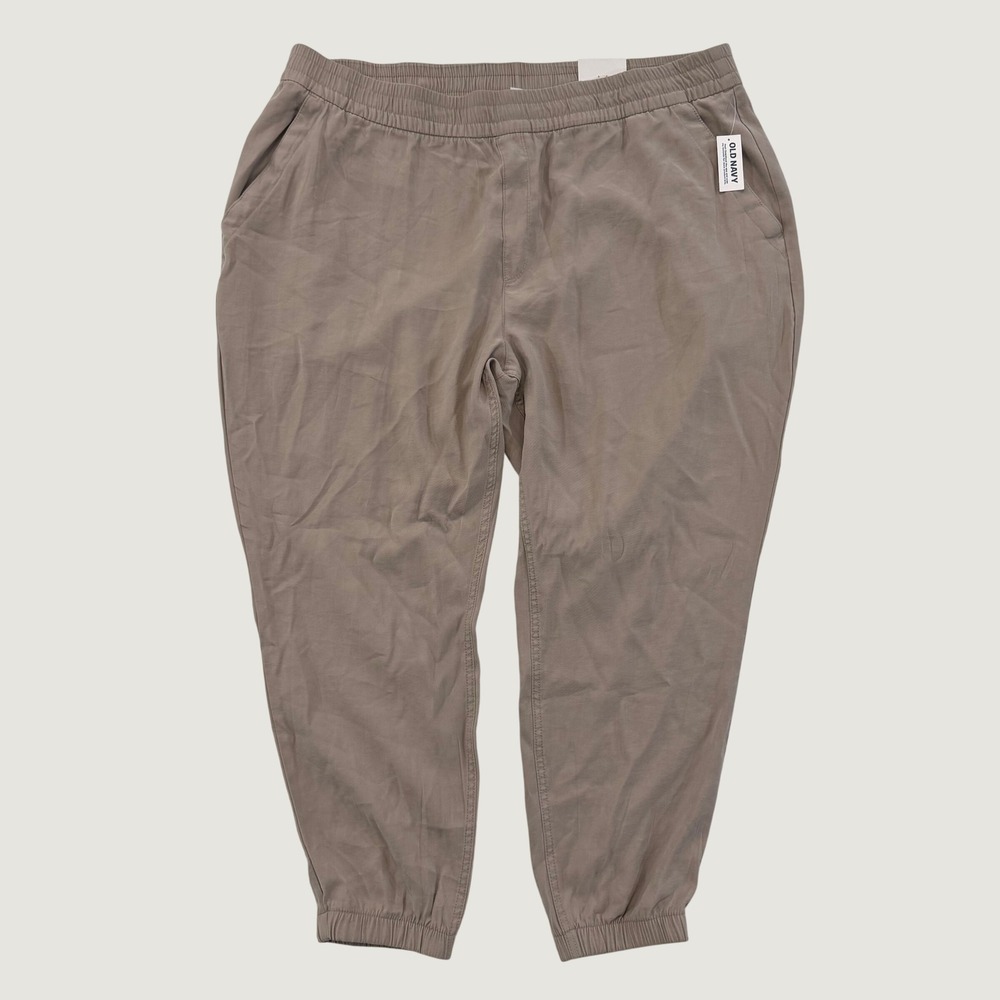 Old Navy Womens XXL Tan Pull On Jogger Pants Elastic Waist Pockets NWT